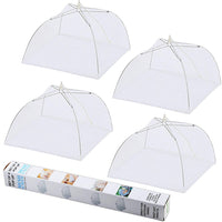 IPOW Pop Up Mesh Screen Umbrella Food Cover Tent,17 Inches Reusable and Collapsible Outdoor Food Cover,Food Protector Tent Keep Out Flies, Bugs, Mosquitoes, 4 Pack