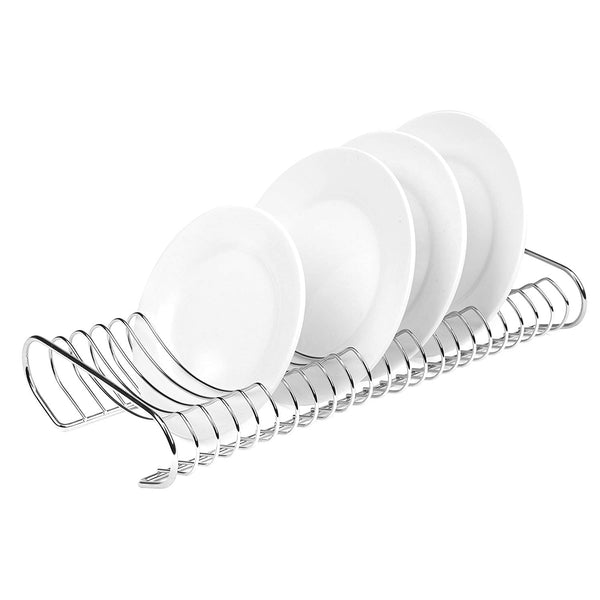 Kitchen Dish Plate Storage Organizer and Drying Rack, Chrome-Plated