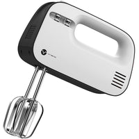 Vremi 3-Speed Compact Hand Mixer with Clever Built-In Beater Storage - Black / White