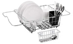 Finnhomy Over Sink Kitchen Dish Drainer Rack, Adjustable Bar, Chrome