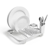 Featured umbra sinkin dish drying rack dish drainer kitchen sink caddy with removable cutlery holder fits in sink or on countertop white