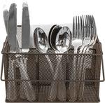 Sorbus Utensil Caddy — Silverware, Napkin Holder, and Condiment Organizer — Multi-Purpose Steel Mesh Caddy—Ideal for Kitchen, Dining, Entertaining, Tailgating, Picnics, and much more (Bronze)