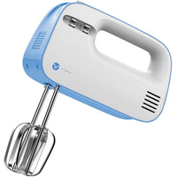 Vremi 3-Speed Compact Hand Mixer with Clever Built-In Beater Storage - Blue / White