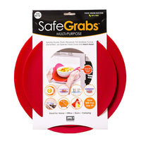 Safe Grabs Seen on Shark Tank: Multi-Purpose Silicone Microwave Mat, BPA Free Kitchen Tool, Set of 2, Red