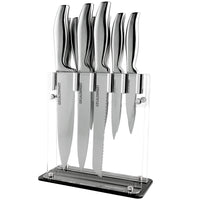 MEGALOWMART Professional 12 Piece Stainless Steel Kitchen Knife Set with Acrylic Stand