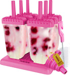 Popsicle Molds Set - BPA Free - 6 Ice Pop Makers + 1 Extra Mold + Silicone Funnel + Cleaning Brush + Recipes E-book - by Lebice