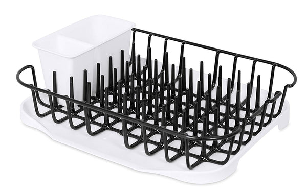 Internet’s Best Dish Drying Rack with Drainer & Utensil Holder | Drainboard for Kitchen Counter | Remove Drainboard Use In Sink | White & Black | Plastic