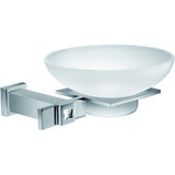 Moonlight Wall Frozen Glass Soap Dish Holder w/ Swarovski - Chrome