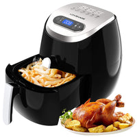 Air Fryer with Touch Screen Control,LOVSHARE Oil Free Electric Air Fryer for Healthy Fried Food,Comes with Recipe Book,Digital Display with Automatic and Manual Timer & Temperature Controls, 3L
