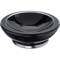 Black Glass Free Standing Round Soap Dish Holder Tray Soap Holder, Brass Base