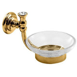 GM Luxury Brilla Crackled Glass Wall Mounted Soap Dish Holder Tray Soap Holder