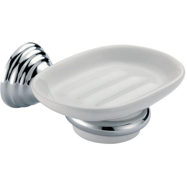 BA Canova Wall Mounted Soap Dish Holder Ceramic Tray Soap Holder - Brass