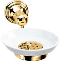 DWBA Wall Bathroom Soap Dish Holder Soap Tray Soap Saver - Porcelain & Brass