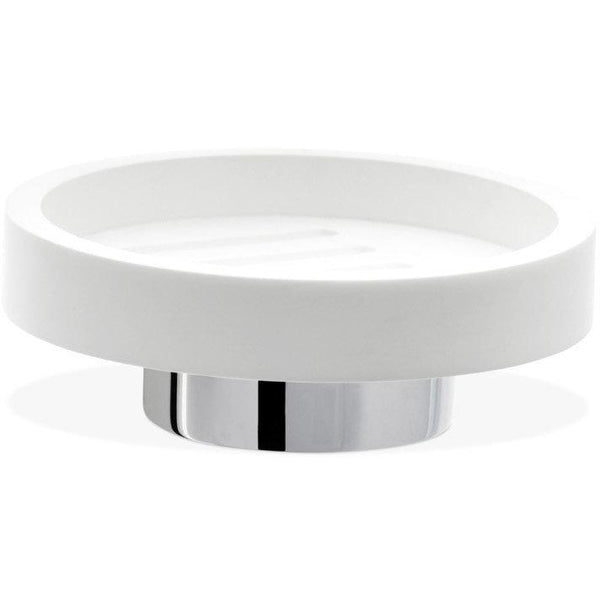 DWBA Round Bathroom Soap Dish Holder Tray Soap Holder, Soap Saver, Solid Surface