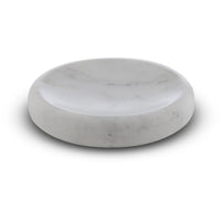 CP Compact Round Soap Dish Holder Tray Soap Holder, White Marble