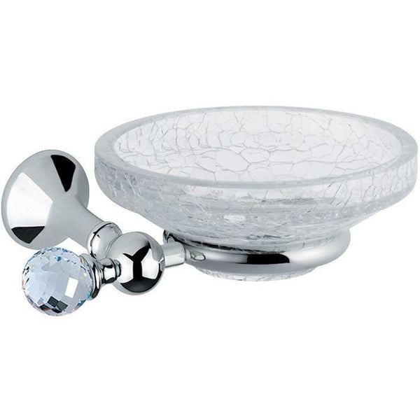 BA Folie Swarovski Wall Crackled Glass Soap Dish Holder Tray Soap Holder - Brass