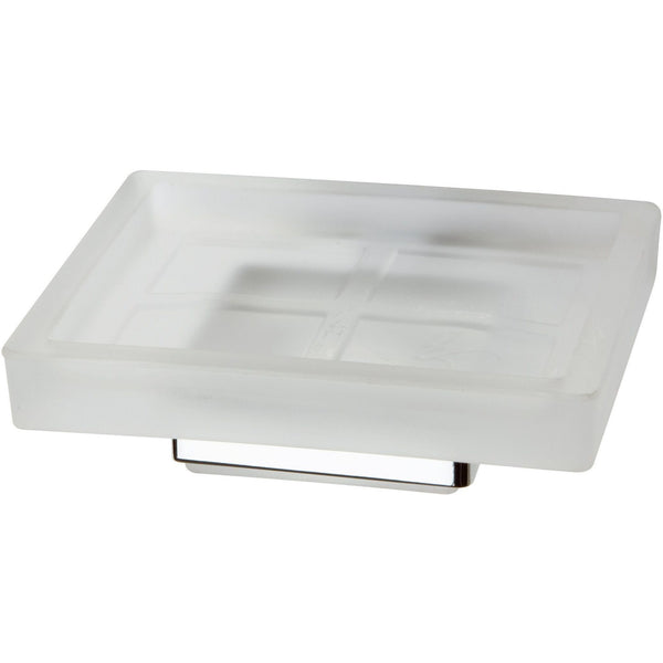 LB Square Free Standing Soap Dish Holder Tray Soap Holder, Soap Saver, Glass