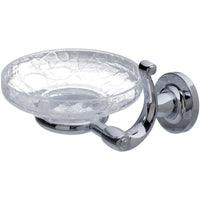BA Opera Wall Mounted Crackled Glass Soap Dish Holder Tray Soap Holder - Brass