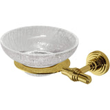 Scala Free Standing Crackled Glass Soap Dish Holder Tray Soap Holder, Solid Brass