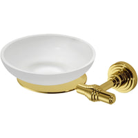 Scala Free Standing Frosted Glass Soap Dish Holder Tray Soap Holder, Solid Brass