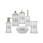 'Le Bain' 6pc Ceramic Bathroom Accessory Set Off White